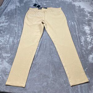 Zyia Active Office Chino Men 30 Large Khaki Polyester Stretch Mid-Rise Classic